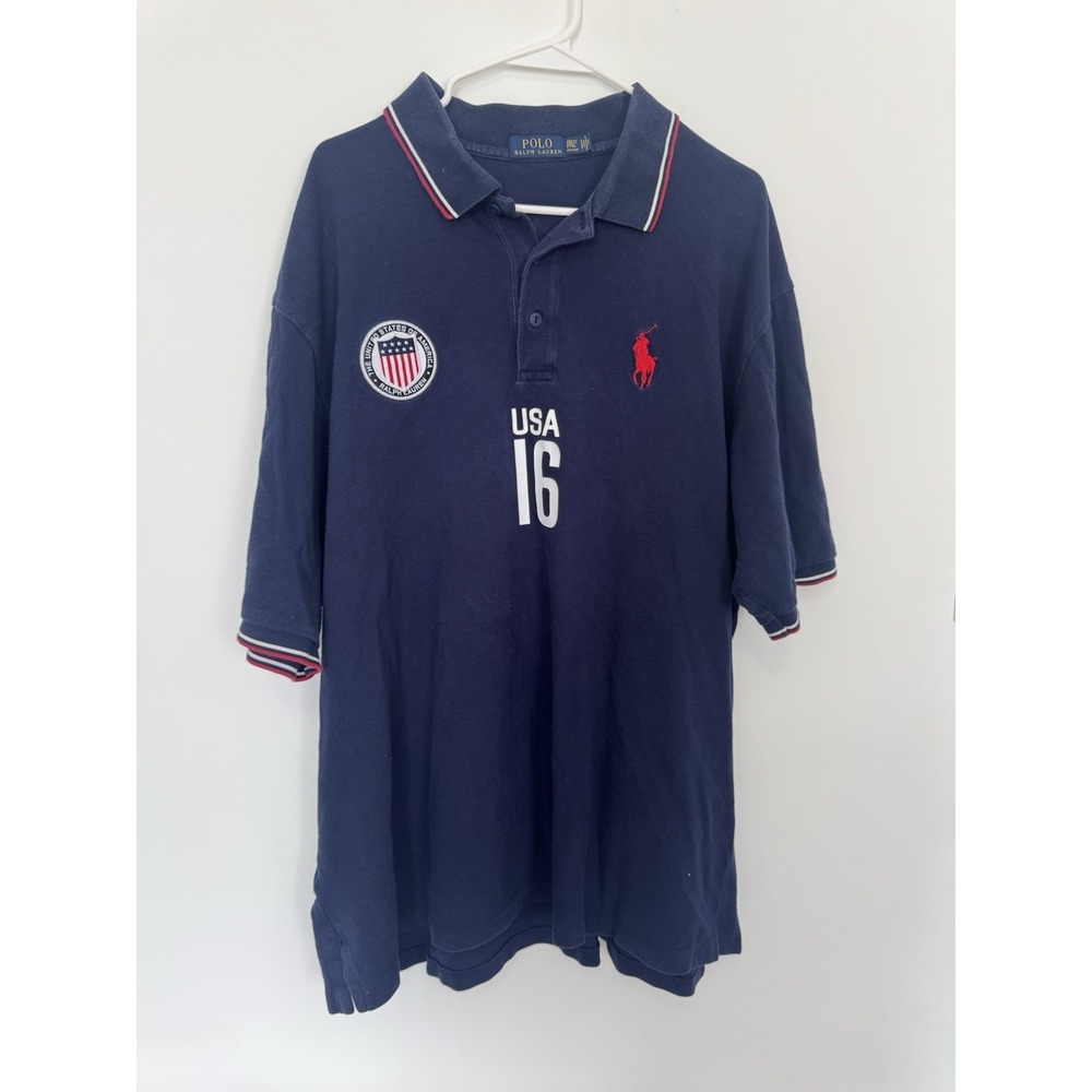 Polo Ralph Lauren Team USA Rugby Polo Shirt 2XL TALL 2016 Olympics Big Pony